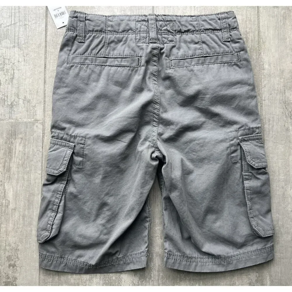 GAP Kids Boys Ranger Cargo Shorts NEW Shadow Gray Casual Cotton 8 Regular